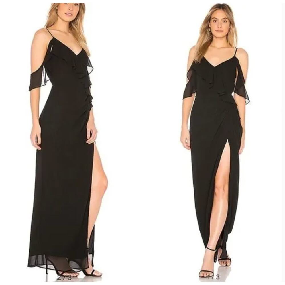 YUMI KIM Black My Everything‎ Maxi Dress Glam LBD Cocktail Party Medium NWT